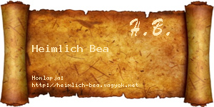 Heimlich Bea névjegykártya